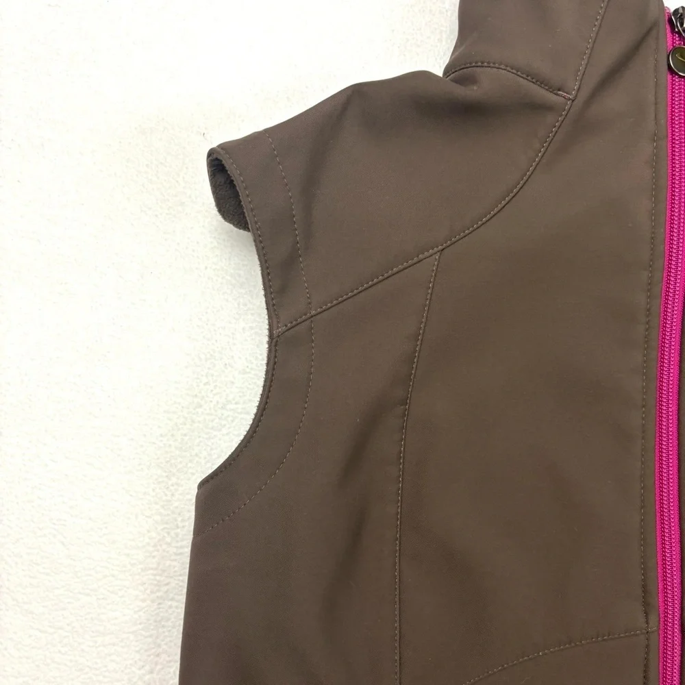 Nike Brown/Pink‎ Fleece Sleeveless Athletic Running Zipper Vest Sweatshirt (M)